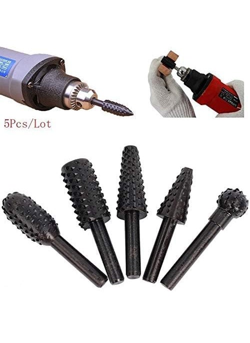 UNIVERSAL BUYER Universal Buyer High-Speed Steel Rotary Files Burr Drill Rotating Thorn Head 5pcs/Set Polishing Accessories DIY Electric Grinding Head Woodworking Tools  - Image 3