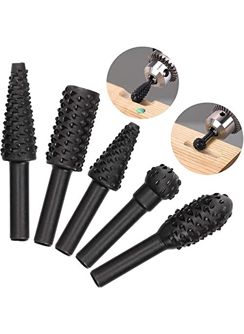 UNIVERSAL BUYER Universal Buyer High-Speed Steel Rotary Files Burr Drill Rotating Thorn Head 5pcs/Set Polishing Accessories DIY Electric Grinding Head Woodworking Tools  - Image 2