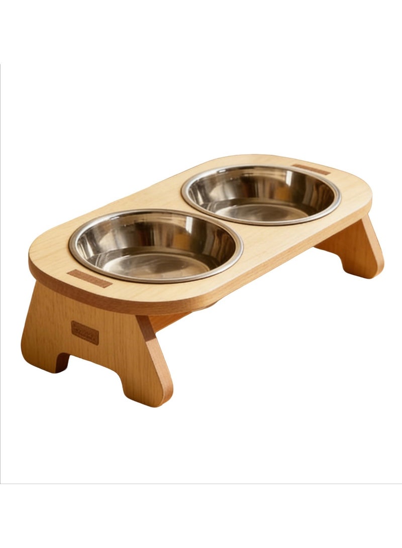 وعاءان للقطط والكلاب، وعاء طعام خيزي للقطط مضاد للانقلاب، مغذي طعام وماء خيزي مزدوج للقطط والكلاب الصغيرة - Image 2