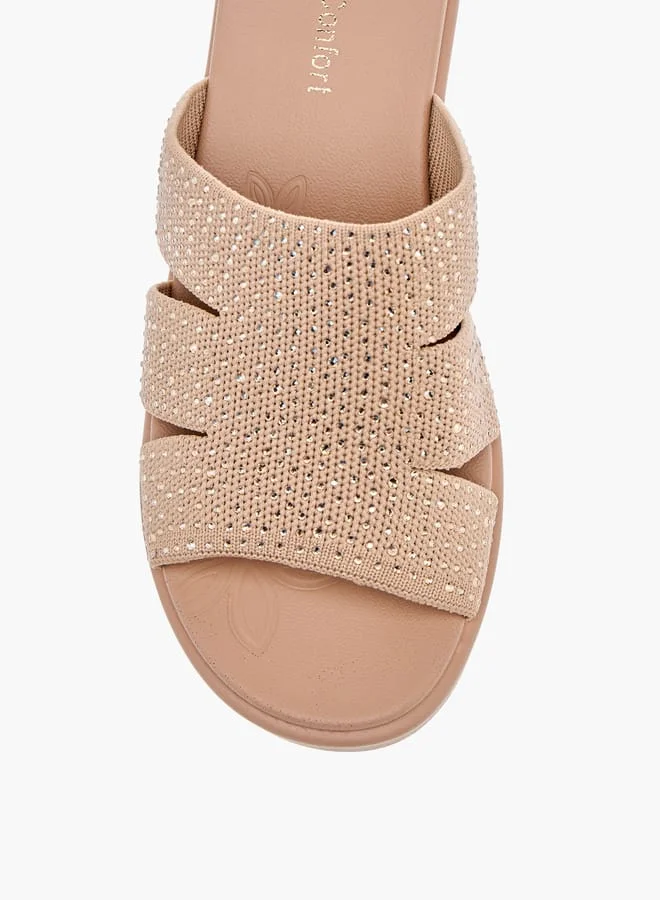 Le Confort Womens Embellished Slip-On Sandals With Wedge Heels
