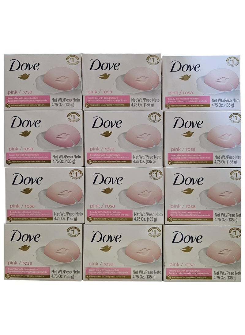 دوف صابون كريم الجمال المرطب، وردي وردي 135g Pack of 12