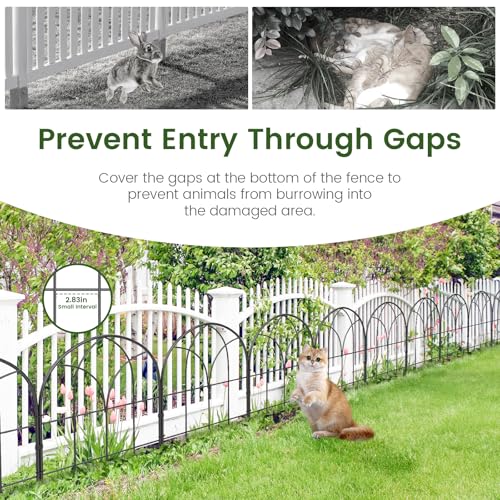 Youpehom Small 12.55"*16.53" Decorative Garden Fencing Border, No Dig Fences Barrier, Black Metal Fence, Garden Edging Fence Panel, Dog Fence Outdoor for Yard, Flower Bed (6 Pcs) - Image 4