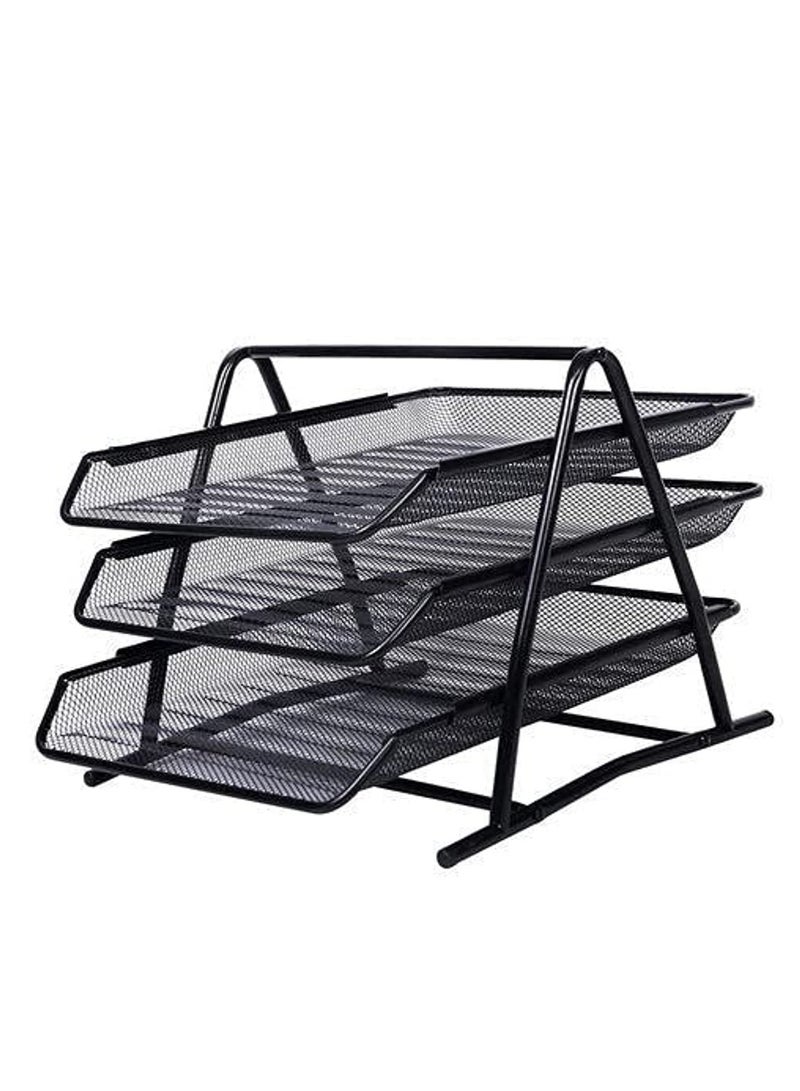 ELTRAZONE Hi-Range Desk Deposit Tray 3 Layer A4 Metal tray Office Desk Organiser Paper office Mesh Document Basket File Paper Tray Letter Organiser Holder Desktop Accessories - Image 2