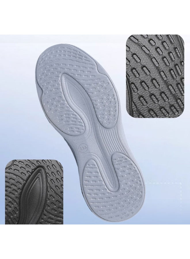 Anglerfish Old Beijing Cloth Shoes Men's Middle-aged And Elderly Travel Sports Soft Sole Dad Walking Shoes A5051 Gray Size 43 - Image 1