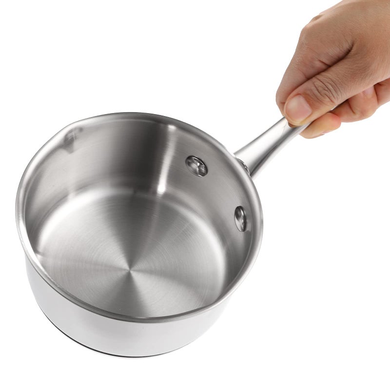 DEAYOU 18/10 Stainless Steel Butter Warmer Measuring Pan, 0.5-Quart Milk Warmer Pot with Dual Pour Spouts, 17OZ Small Sauce Pan for Stove Top, Chocolate Melting, Coffee Tea Soup Warming - Image 3
