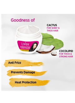 Livon Livon Keratin Anti-Hair Fall Hair Mask | Conditioning Treatment for Healthy, Smooth & Shinier Hair | All Hair Types | 15.2 Fl.oz.  - Image 3