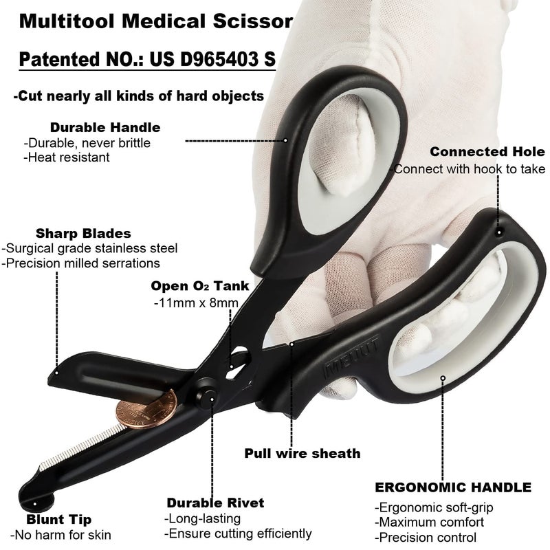 MEUUT 2 Pack Medical Scissors Trauma Shears -8 inch Patented Bandage Scissor Heavy Duty Surgical Grade EMT Scissors for EMT Workers Doctors Nurses - Image 3
