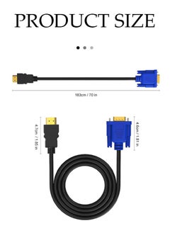 Generic HDMI to VGA Adapter Cable 1m Gold-Plated 1080P HDMI Male to VGA Male Active Video Converter Cord for Notebook PC DVD Player Laptop TV Projector Monitor Etc  - Image 2