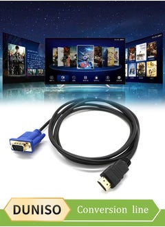 Generic HDMI to VGA Adapter Cable 1m Gold-Plated 1080P HDMI Male to VGA Male Active Video Converter Cord for Notebook PC DVD Player Laptop TV Projector Monitor Etc  - Image 1