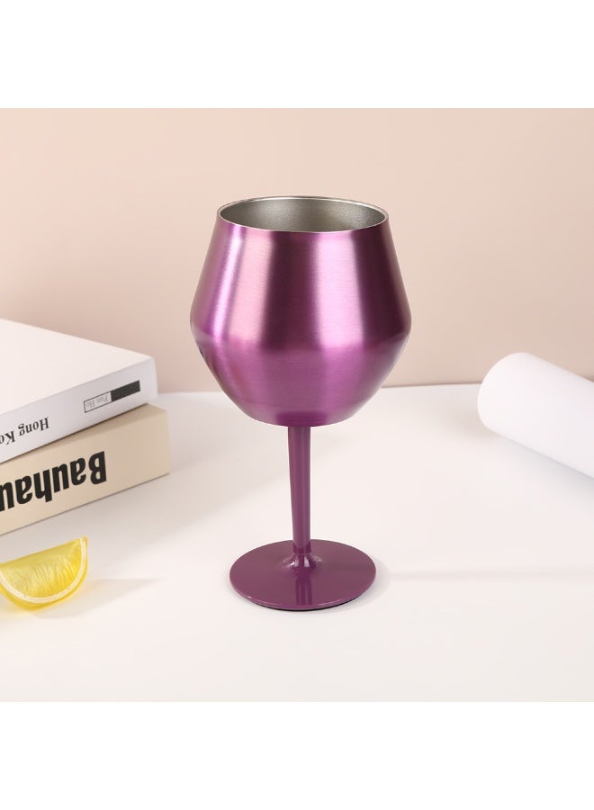 SKT Shiketro 316 Stainless Steel Wine Glass, 380ml, Detachable U-Shaped Stemware, 2-in-1 Cocktail Glass (purple) - Image 1