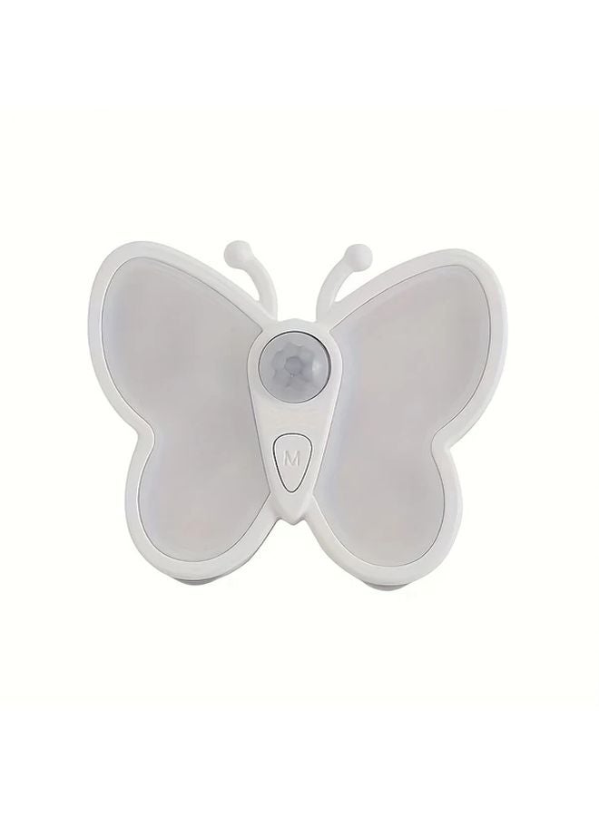 1 قطعة مصباح فراشة LED ليلي مع مستشعر حركة، مصباح خزانة قابل لإعادة الشحن عبر USB - Image 1