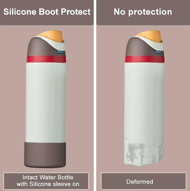 Affute Silicone Boot for Owala Water Bottle 24 oz, Anti-Slip Protective Sleeve for FreeSip/Twist/Flip Water Bottles, BPA Free, Bottom Bumper Cover Protects Water Bottles from Scratches (Brown) - Image 3