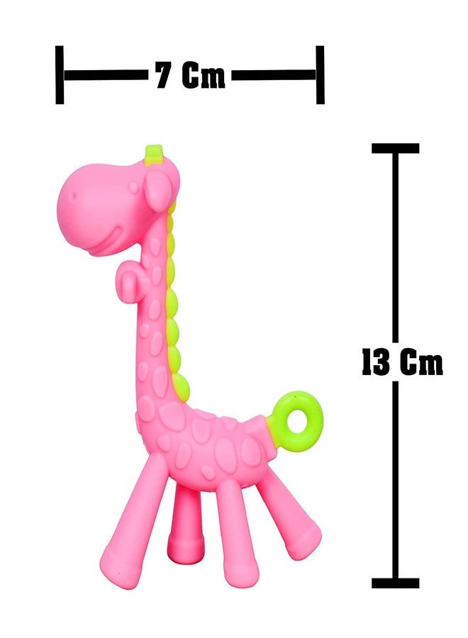 Aplam Chaplam Silicone Teether for Baby | Teether for Baby 6-12 Months |Baby Teether 3-6 Months Babies| Teether for 6 to 12 Months Baby Bpa Free Combo Pack (Giraffe Pink) - Image 2