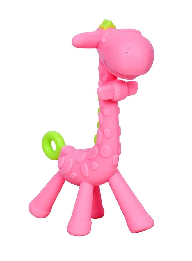Aplam Chaplam Silicone Teether for Baby | Teether for Baby 6-12 Months |Baby Teether 3-6 Months Babies| Teether for 6 to 12 Months Baby Bpa Free Combo Pack (Giraffe Pink) - Image 1