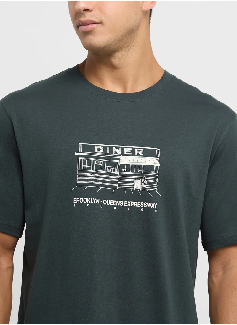 JACK & JONES Logo Crew Neck T-Shirt