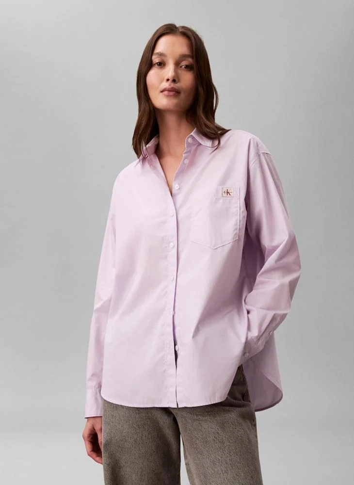 Calvin Klein Jeans  Cotton Poplin Relaxed Shirt for Women | Best Price UAE