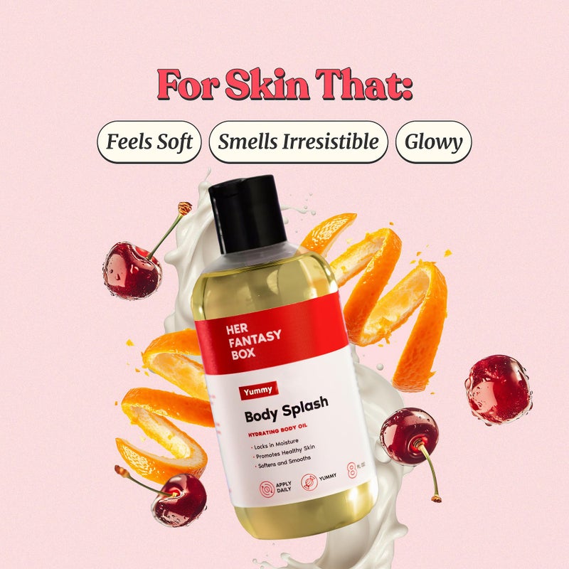 Her Fantasy Box | Body Splash Hydrating Body Oil (Yummy) - Moisturizing, Non-Greasy Formula for Soft, Smooth Skin - All-Natural, Lightweight & Nourishing - Image 2