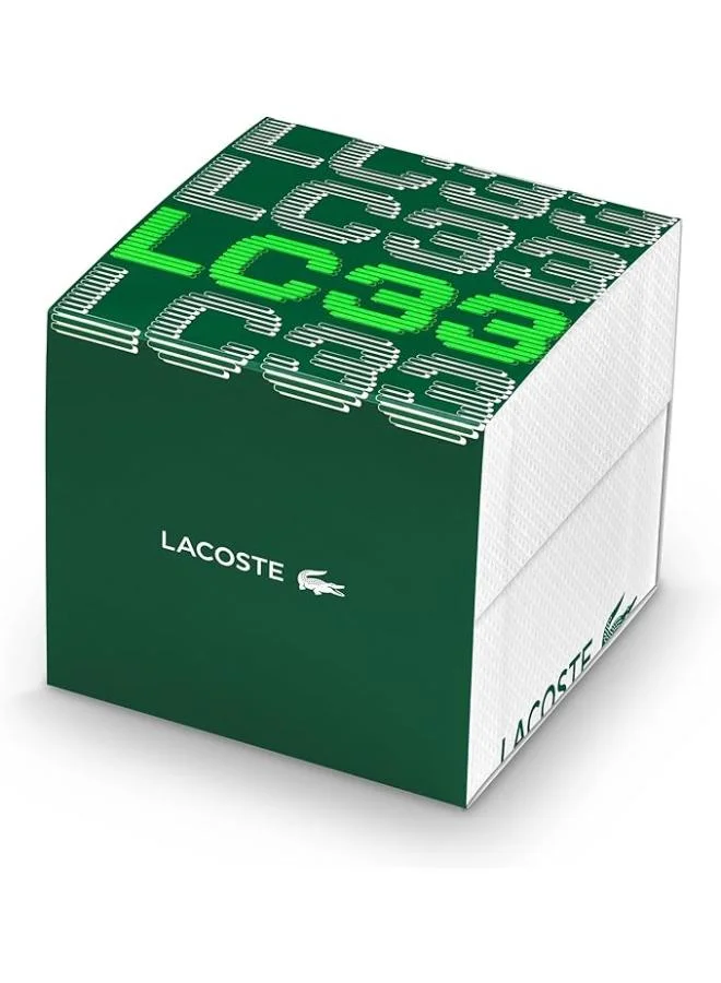 LACOSTE  Digital Multifunction Quartz Analog Watch  with Black Silicone Bracelet for Men | Best Price UAE