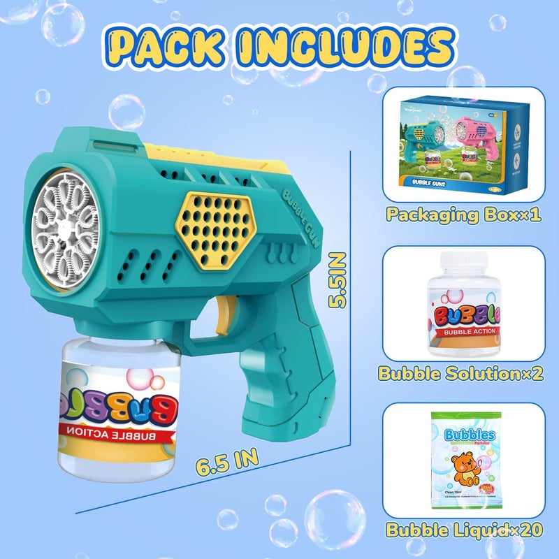 Eaglestone Bubble Guns for Toddlers 2 Packs, LED Light Automatic Bubble Machine Gun for Kids 4-8, Bubble Toys with Bubble Solution,Concentrate, Bubble Blaster Party Favor, Summer Outdoor Toys Gift - Image 2