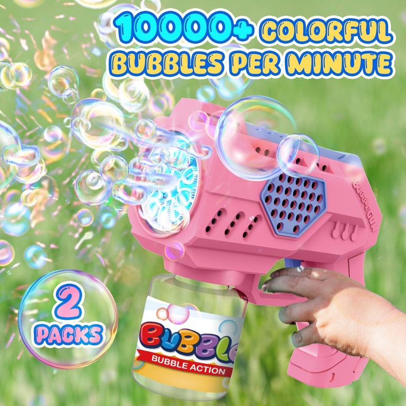 Eaglestone Bubble Guns for Toddlers 2 Packs, LED Light Automatic Bubble Machine Gun for Kids 4-8, Bubble Toys with Bubble Solution,Concentrate, Bubble Blaster Party Favor, Summer Outdoor Toys Gift - Image 3