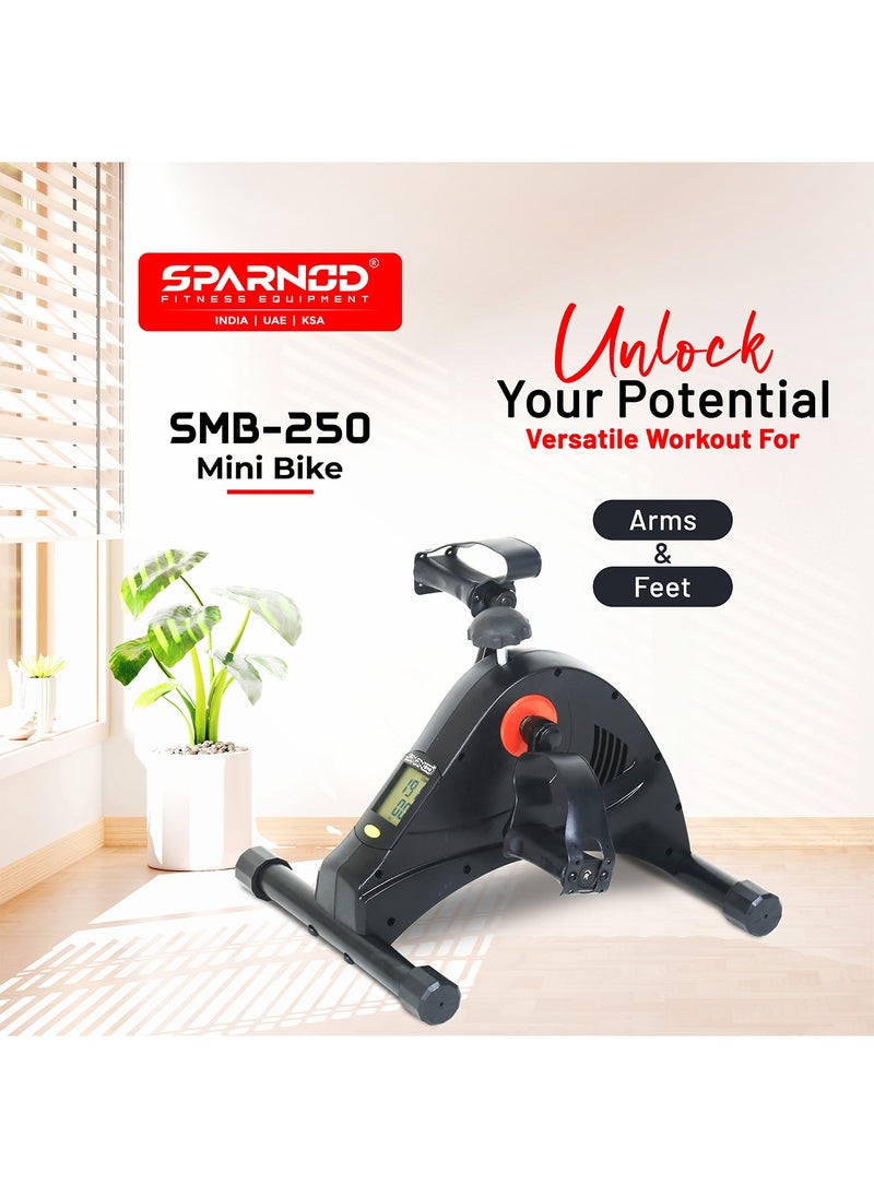 Sparnod Fitness SMB-250 Mini Cycle Pedal Exerciser: Versatile Arms And Feet Workout With Adjustable Resistance, Lcd Tracker, And Portable Silent Operation For Home And Office Use  - Image 2