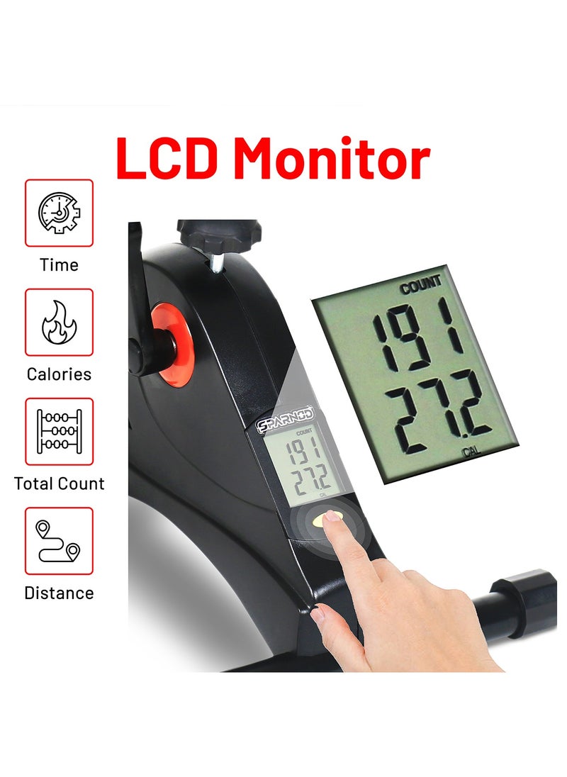Sparnod Fitness SMB-250 Mini Cycle Pedal Exerciser: Versatile Arms And Feet Workout With Adjustable Resistance, Lcd Tracker, And Portable Silent Operation For Home And Office Use  - Image 5