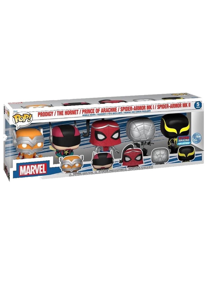فانكو فانكو بوب! Marvel: Ys Spider-Man 5 Pack (exc)، مجسم فينيل قابل للتجميع - 62281  - Image 2