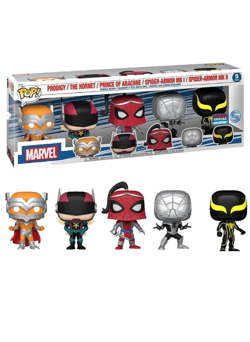فانكو فانكو بوب! Marvel: Ys Spider-Man 5 Pack (exc)، مجسم فينيل قابل للتجميع - 62281  - Image 3