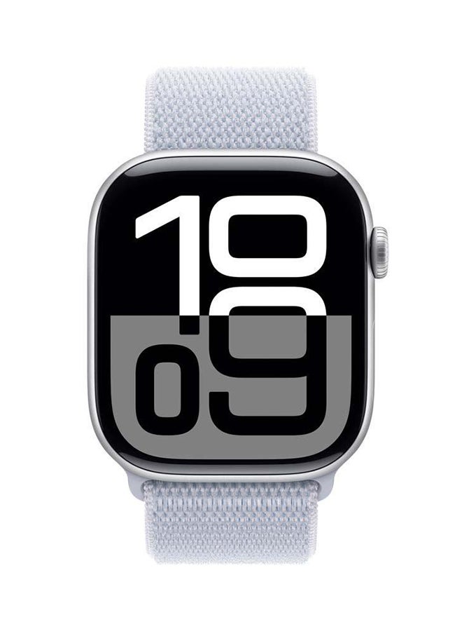 Apple Watch Series 10 Gps  Cellular 46Mm Silver Aluminium Case With Blue Cloud Sport Loop White - Image 2