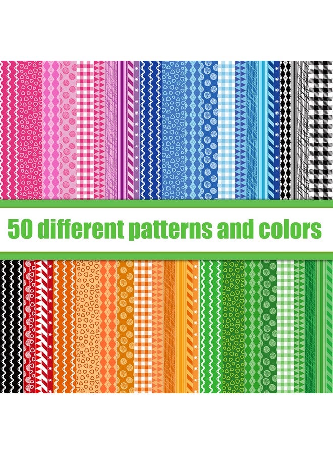 Shindel Washi Tape Set 50 Rolls Craft Tapes Decorative Tape Adhesive Masking Tape For Scrapbooking Supplies Diy Crafts Journals 4 Different Size - Image 3