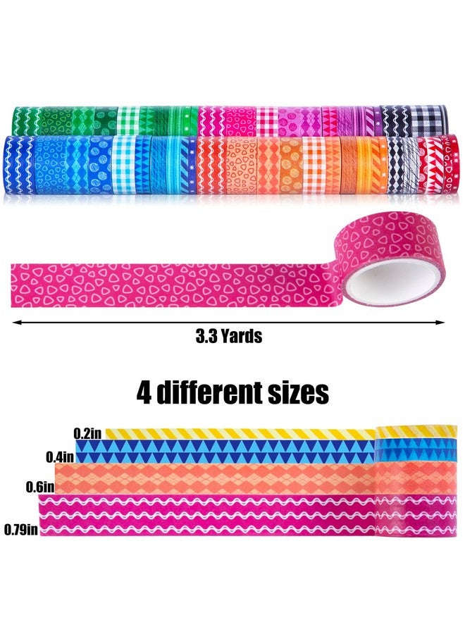 Shindel Washi Tape Set 50 Rolls Craft Tapes Decorative Tape Adhesive Masking Tape For Scrapbooking Supplies Diy Crafts Journals 4 Different Size - Image 2