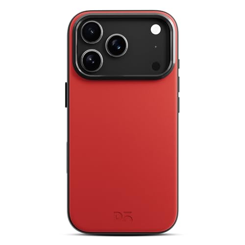 DailyObjects حافظة دلي أوبجيكتس ليذريت لهاتف iPhone 17 Pro متوافقة مع الشحن اللاسلكي ماج سيف | غلاف خلفي مغناطيسي هجين باللون القرمزي-الرمادي - Image 1