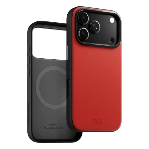 DailyObjects حافظة دلي أوبجيكتس ليذريت لهاتف iPhone 17 Pro متوافقة مع الشحن اللاسلكي ماج سيف | غلاف خلفي مغناطيسي هجين باللون القرمزي-الرمادي - Image 3