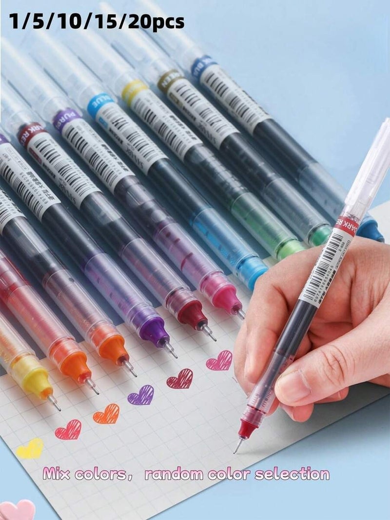 Shein 20/15/10/5/1 Mixed Color Gel Pens, Portable Rollerball Pens with Simple Design - Perfect for Office, School & Back to School - Image 1