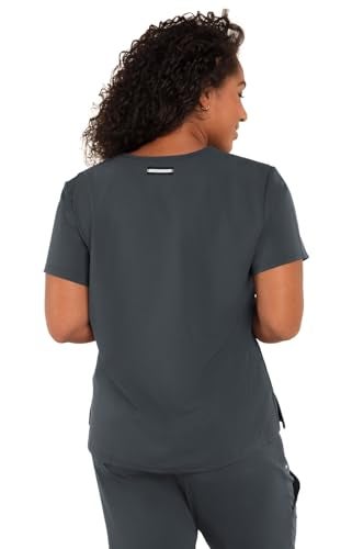 KOI Next Gen Ready to Work Women's 1-Pocket Tuck-in Scrub Top Charcoal X-Small - Image 2