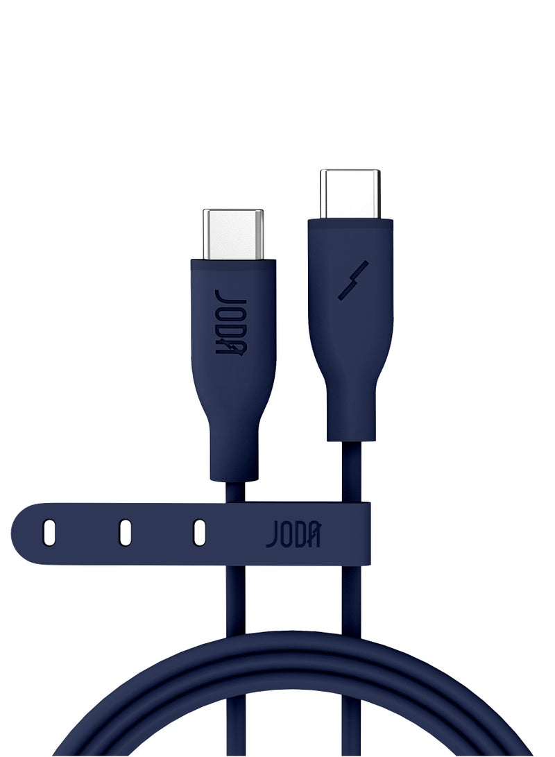 جودا كابل سليب سي - 60W سيليكون 1 متر - أزرق غامق، متين وأنيق، مثالي للاستخدام اليومي، يُستخدم لشحن الهواتف الذكية، اللابتوبات، والأجهزة اللوحية بسرعة عالية ⚡. مع تصميم عملي وأنيق، يمكن لهذا الكابل أن يتحمل ما يصل إلى 30,000 طية دون تلف 🔄. - Image 1