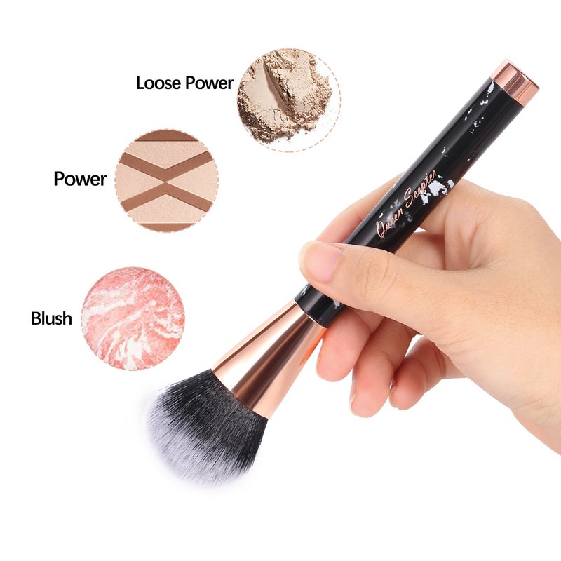 Queen Scepter 10 pcs Makeup Brushes Sets Marble Eyeshadow Professional Makeup Brush Set Concealer Eyeliner Eyebrow Foundation Face Brush Travel Cosmetic Brushes - Image 3