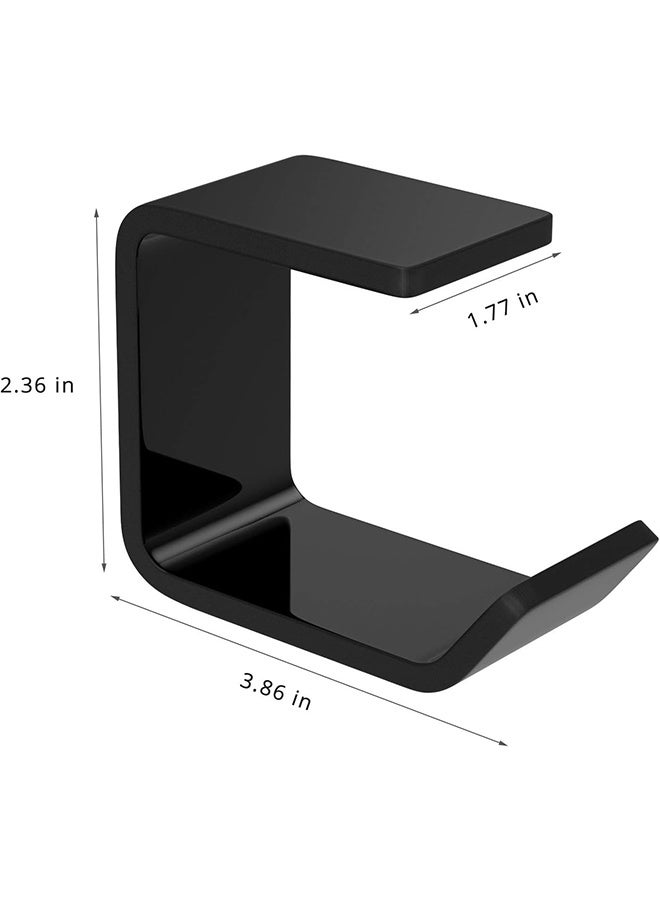 HY Headphone Hanger, Acrylic Under-Desk Stick-on Headphone Hanger Multifunctional Headset Hanger, 3M Strong Adhesive, Black - Image 5