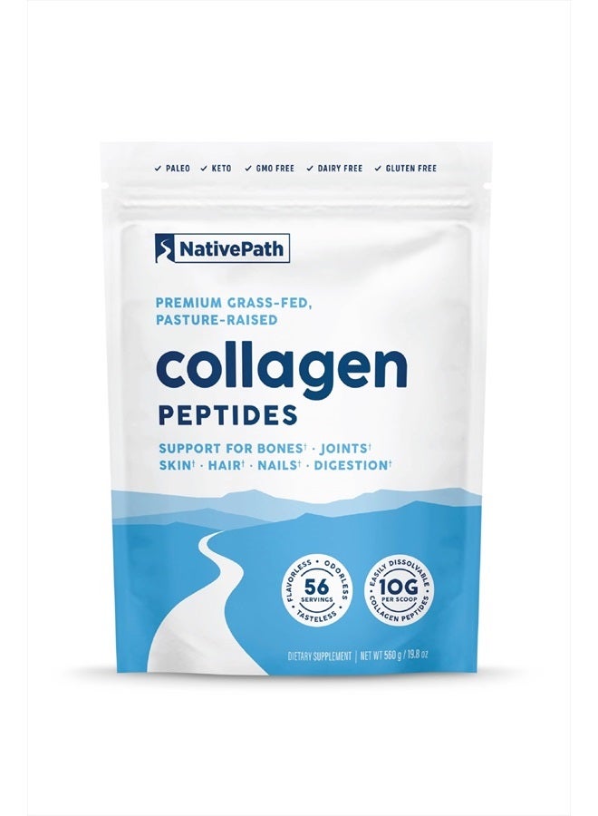 NativePath Collagen Peptides Protein - Hydrolyzed Type 1 & 3 Collagen Powder for Skin, Hair, Nails - Collagen Powder for Skin - 19.8 oz (56 Servings) - Image 1