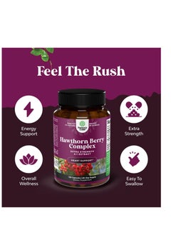 Natures Craft Hawthorn Berry Capsules - 1330mg 4:1 Hawthorn Extract Heart Health Supplement for High Pressure and Cholesterol - Non-GMO Hawthorn Berry Extract Polyphenol Supplement for Men and Women  - Image 3