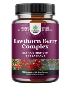 Hawthorn Berry Capsules - 1330mg 4:1 Hawthorn Extract Heart Health Supplement for High Pressure and Cholesterol - Non-GMO Hawthorn Berry Extract Polyphenol Supplement for Men and Women