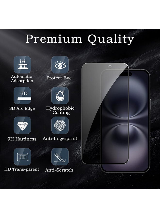 سجيت عبوتان من واقي شاشة الخصوصية لهاتف iPhone 17 + عبوتان من واقي عدسة الكاميرا، زجاج مقوى فائق 9H+، تغطية كاملة للشاشة - Image 2