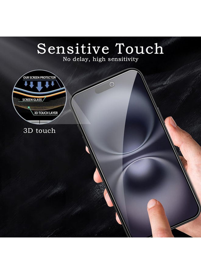 سجيت عبوتان من واقي شاشة الخصوصية لهاتف iPhone 17 + عبوتان من واقي عدسة الكاميرا، زجاج مقوى فائق 9H+، تغطية كاملة للشاشة - Image 4