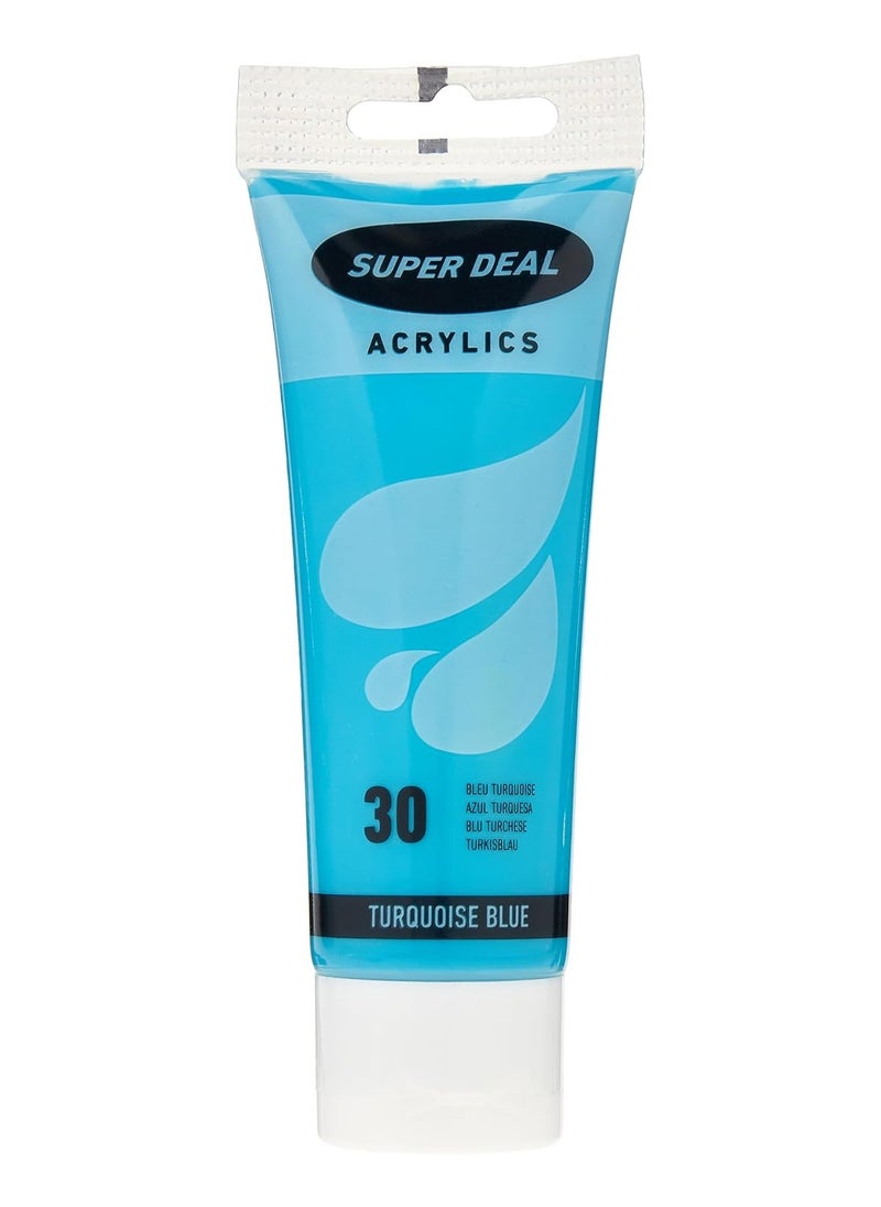 SUPER DEAL SUPER DEAL Acrylic Color Paint Tube 75ml Turquoise Blue 