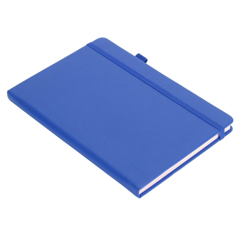 A5 Lined Notebook Portable PU Leather Hardcover Notebook with Elastic Strap for Business School Blue - Image 4