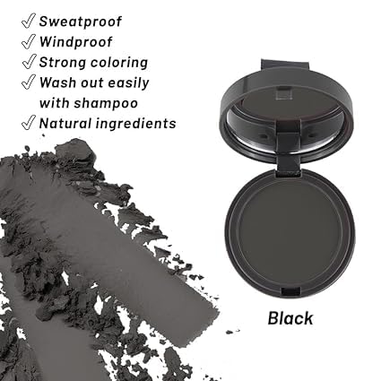 HMYZ HMYZ Sine More Hair Powder Black Helps Cover Grey Roots Bald Spots Instantly Highly Pigmented Fuller and Denser LongLasting Matte Finish SuperFine Powder for Flawless Application 4gm  - Image 4