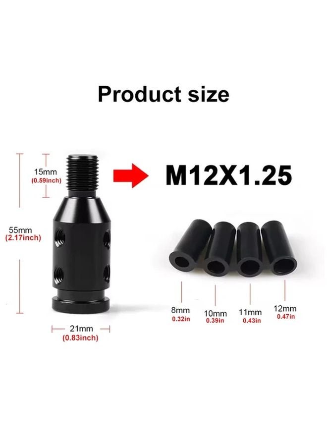 محول عالمي لمقبض ناقل حركة السيارة M12x1.25 مصنوع من سبائك الألومنيوم الفضي محول الخيط - Image 2