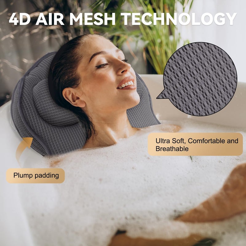 Idle Hippo Extra Thick Full Body Bath Pillows for Bathtub Luxury Bath Cushion for Head Neck and Back Support Soft Bath Pillow for Tub Comfort Relaxation Spa Gifts Bathtub Accessories for Women - Image 3