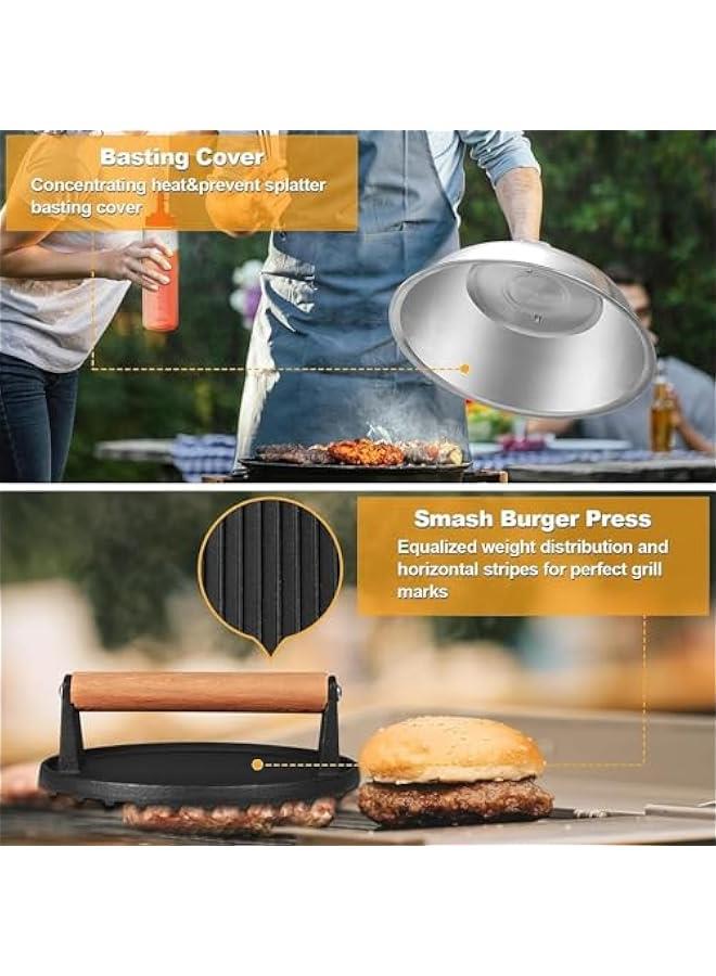 HOOKOR Griddle Accessories Kit, 29 PCS Flat Top Grill Accessories for Blackstone and Camp Chef, Metal BBQ Accessories with Burger Press, Melting Dome, Carry Bag for Outdoor Grilling BBQ - Image 4
