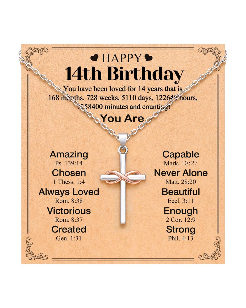 UPROMI 14 Year Old Girl Birthday Gifts Ideas Necklace 14th Birthday Decorations Gifts for Teen Teenage Girls - Image 1